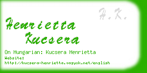 henrietta kucsera business card